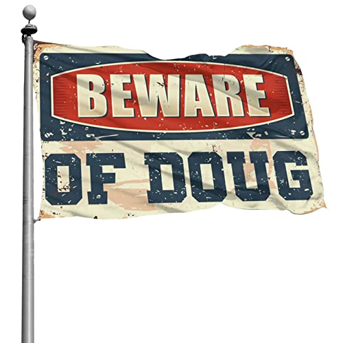 Drapeaux amusants Beware of Doug grand format 152x244cm décoration murale