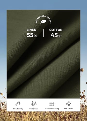 Image of Willit Men's Linen Pants Casual Linen Dress Pants Beach Summer Lightweight Trousers 28 inch 30 inch 32 inch