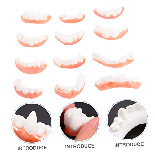 Toyvian Perucas De Halloween 24 Peças dentaduras de halloween dente falso dentes decorativos do dia