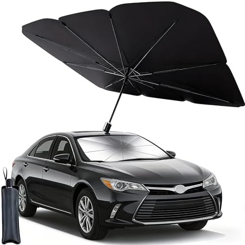 Parasol Coche Delantero, 140cm x 80cm Parasol Coche Paraguas Pleg...