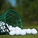 SEWACC Golf Ball Basket Plastic Basket Holds 50 Balls Green Golfball Container with Handle