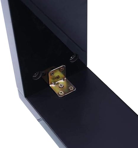 Miniatura 7 de Mesa de centro rectangular de cristal, moderna mesa de centro lateral con estante inferior, patas de madera para muebles de sala de estar (negro)