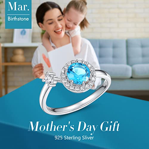 FOREVER QUEEN Birthstone Rings for Women 925 Sterling Silver Womens Month Ring Adjustable Ring Anniversary Birthday Mother's Day Jewelry Gift for Wife Mom Daughter Friend2