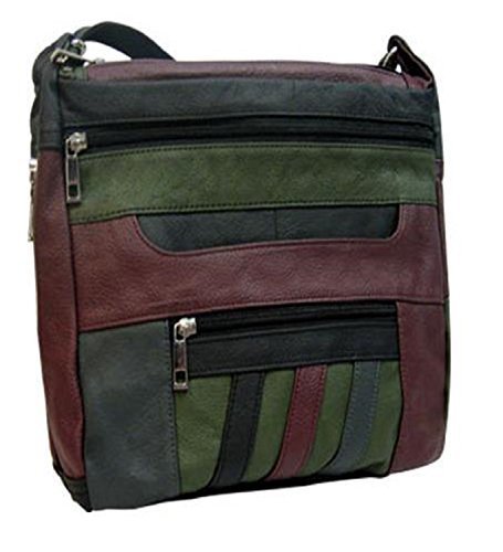 Roma Leathers 7082 Multi Color Genuine Leather Locking Concealed Purse