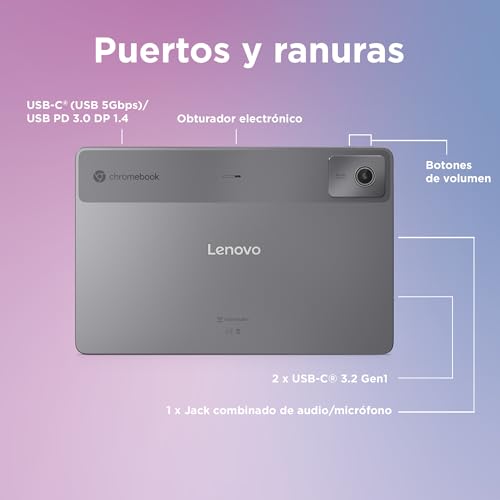 Lenovo Chromebook Duet 11 Gen 9 Laptop, 27,9 cm (11 Zoll), WUXGA, Touchscreen + Stift enthalten (MediaTek Kompanio 838, 8 GB RAM, 128 GB Emmc, ChromeOS) Grau QWERTY + 3 Monate Google AI Pro mit Gemini