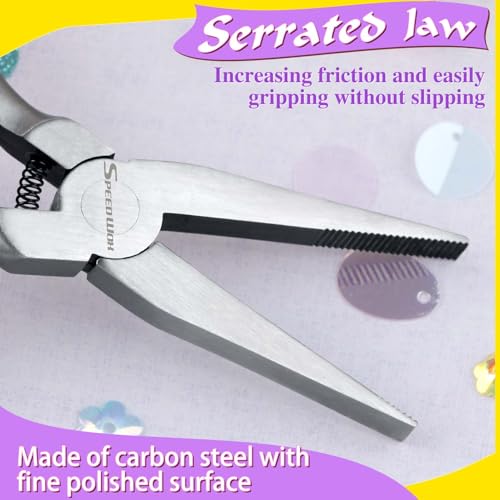 Image of SPEEDWOX Flat Nose Pliers for Jewelry Making Serrated Jaw Pliers Mini Duck Bill Plier Bracelet Bending Plier Jewellery Making Tool Beading Flat Wire Plyer for Wire Wrapping Bending Ring Opening