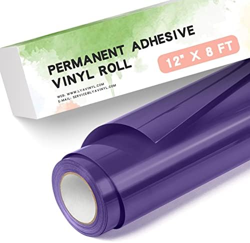 Lya Vinyl Purple Permanent Vinyl for Cricut - 12" x 8 FT Purple Adhesive Vinyl Roll for Cricut, Silhouette, Cameo Cutters, Signs, Scrapbooking, Craft Decal (Glossy Purple)