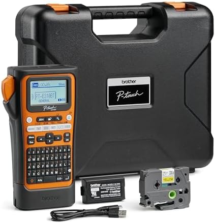 Brother P-Touch E310BTVP professionelles Beschriftungsgerät für 18 mm breite TZE-Schriftbänder und 11,2 mm breite HSe-Schrumpfschläuche, Thermotransferdruck