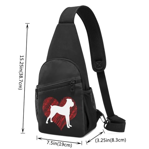 Love Boxer Dog Sling Bag Crossbody Backpack Shoulder Casual Daypack Bags for Men Women4
