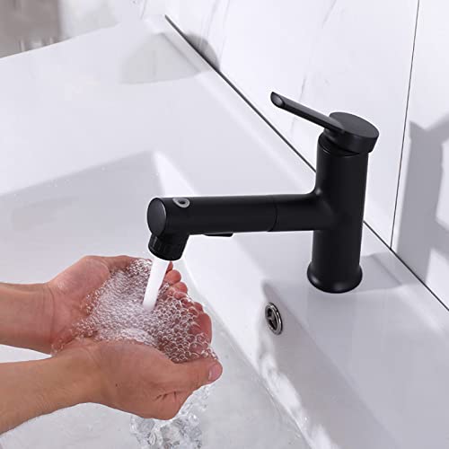 Grifo de lavabo extraíble monomando de latón macizo con tres tipos de flujo de agua 7