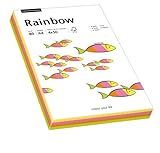 Farbiges Papier in der Auswahl an Neon-Farben – rosa, orange, grün, gelb