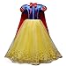 FMYFWY Niñas Vestidos de Blancanieves con Capa Disfraz de Carnaval Princesa Cumpleaños Traje de Halloween Navidad Fiesta de Cosplay Ceremonia Aniversario Bautizo Comunión Boda 6-7