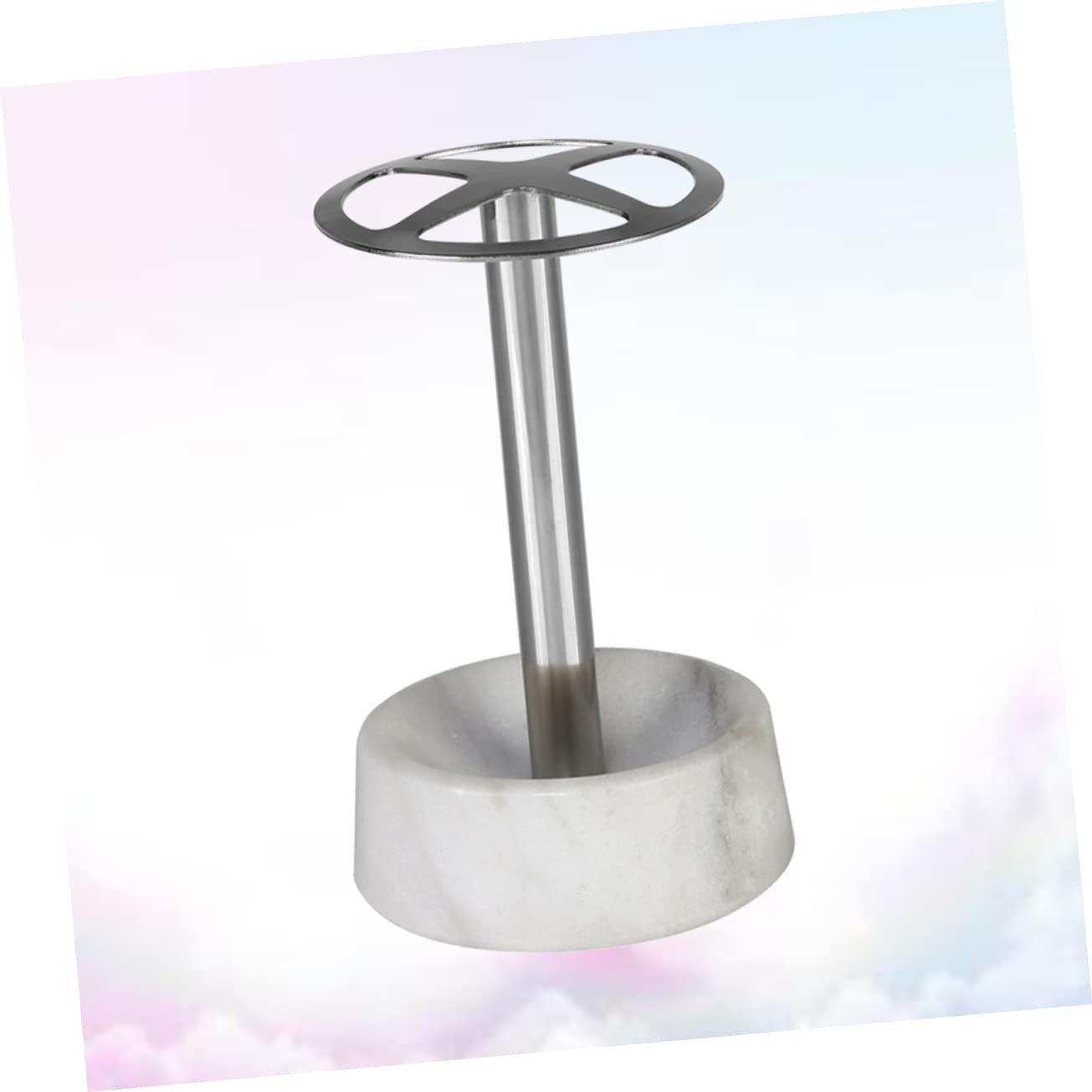 VALICLUD 1pezzi Spazzolino Porta in Acciaio Inox Base in Marmo Bianco Portaspazzolini Creativi Contenitore per Bagno Salvaspazio per Spazzolini da Denti e Accessori