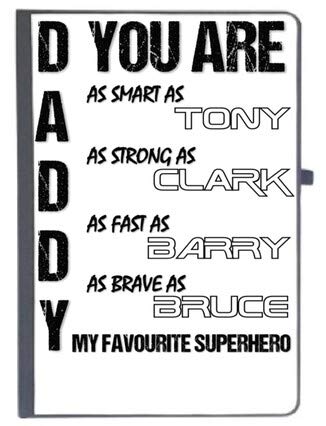 UDNAG Ruled Notebook Diary 'Daddy | Daddy You are as Smart as Tony as Strong as Clark as Fast as Barry as Brave as Bruce My Favorite Superhero', [A5 80Pages 80GSM]