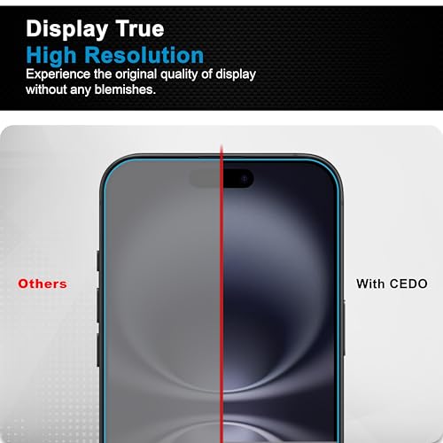 Image of CEDO Magic Box Tempered Glass for iPhone 16 Plus | Dust & Bublle Free Installation Screen Protector with auto Alignment Tool | HD Clear Quality Tempered Glass with Easy Installation Kit (Black)