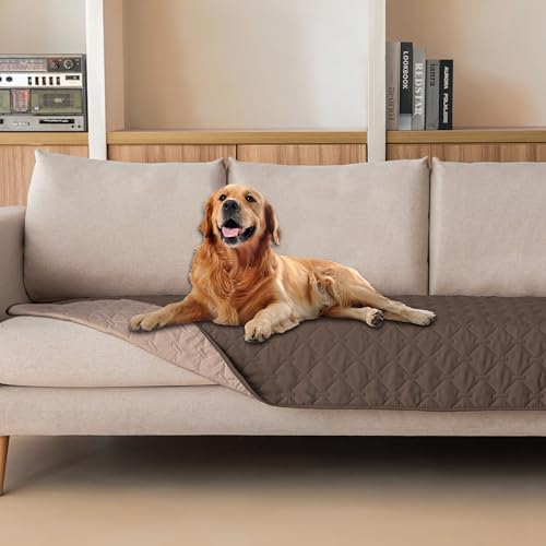Image of gogobunny 100% Double Sided Waterproof Dog Blanket Soft Pet Bed Cover Reversible Protect Furniture Couch Sofa Car for Puppy Cat Kids (Dark Chocolate /Light Chocolate, 30x90 Inch (Pack of 1))
