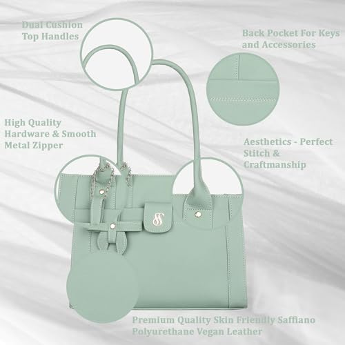 Image of Fostelo Women's Ocean Side Satchel Tote Handbag for Women | Ladies Purse | Stylish Shoulder Bag | Gift For Women
