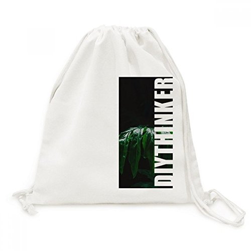 Sac de voyage en toile motif feuilles de plantes avec cordon de serrage pratique