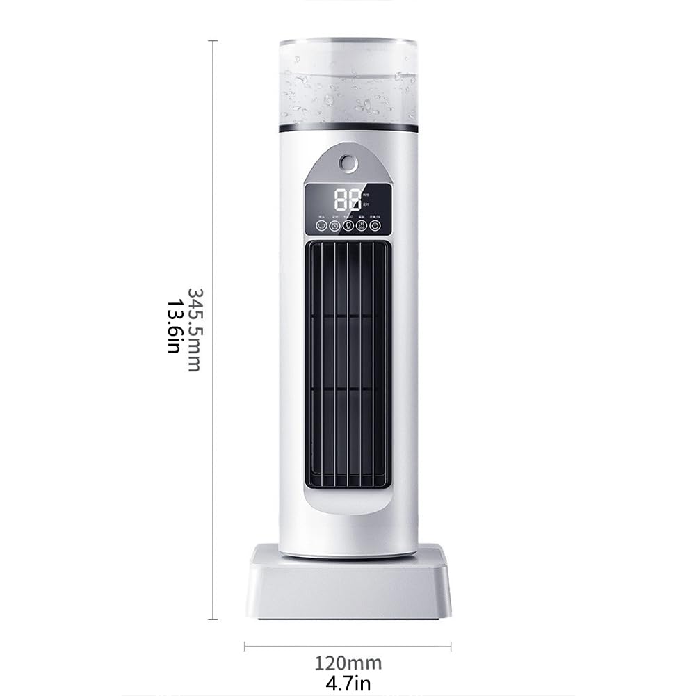 Ventilatore a torre portatile senza pale, con funzione spray, silenzioso, con telecomando, portatile, per camera da letto, 37 x 12,5 x 12,5 cm
