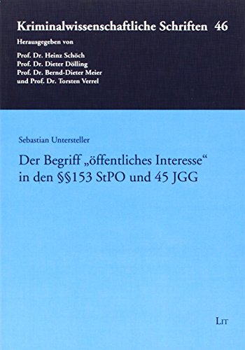 Der Begriff "oeffentliches Interesse" in den §§ 153 StPO und 45 JGG