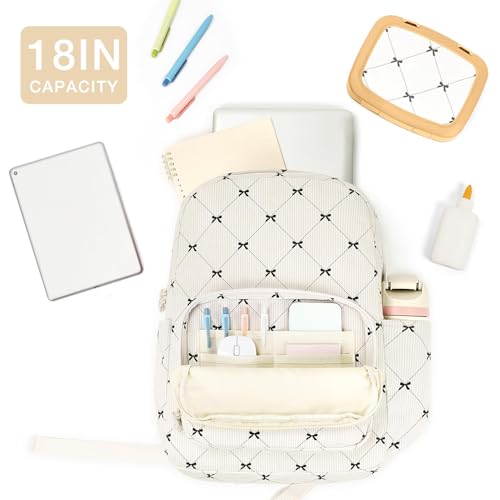 Cute Preppy Corduroy Kids Bookbag and School Backpack for Girls - Image 4