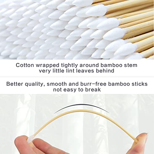 500 pcs 6-inch precision gun cleaning swabs with storage case - lint-free bamboo-handle long cotton swabs for gun cleaning makeup amp electronics