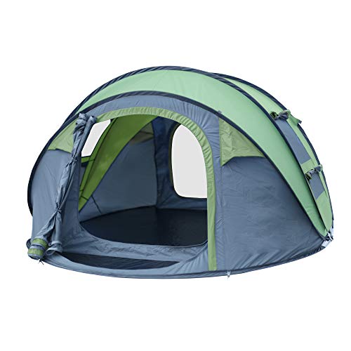 Tents 3-4 Person/People/Man Instant Pop Up Easy Quick Setup, Ventilated [2 Door] [Mesh Window] Waterproof 3 Season Big Family Privacy Dome Tent Shelter for Backpacking Picnic Travel