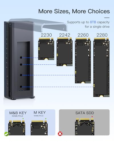 Caja externa Inateck para 2 SSD M.2 NVMe con ventilador miniatura 6