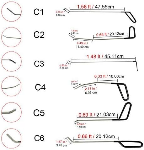 Amazon Sunnybran デント リペア ツール 自動車へこみ修理 キット 板金 凹み 押し出し リフター 工具 6本セット ボディ フェンダー補修ツール 車 バイク