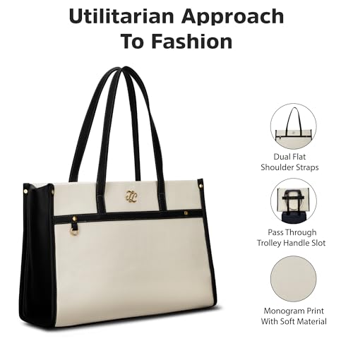 Image of Lavie Signature Women's Kentucky Colourblock Tote Laptop Bag | Tote Laptop Bag for Work | Ladies Purse | Stylish Shoulder Bag | Gift for Women