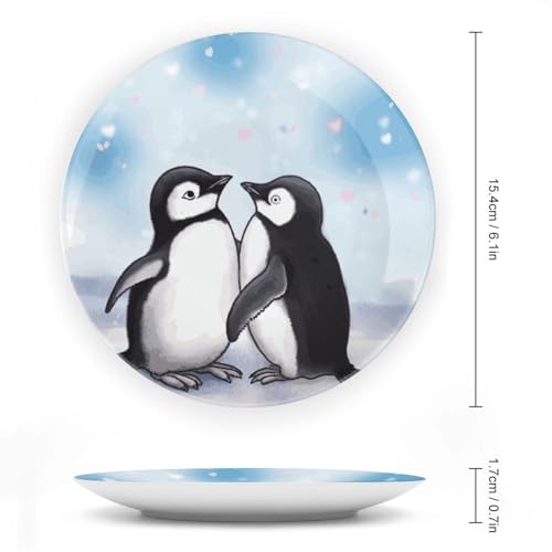 Plato decorativo I Love Penguins Bone China 6 in miniatura 2