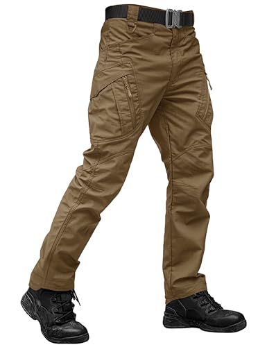 TACVASEN Men's Tactical Pants Waterproof Hiking Cargo Work Construction