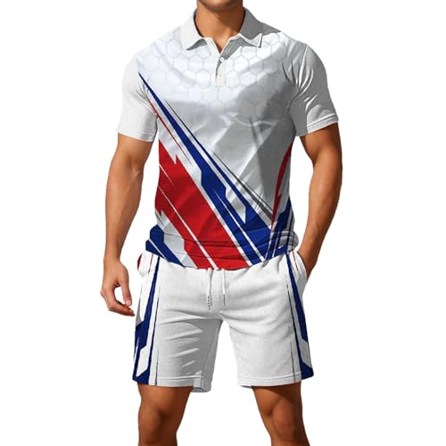Survêtement homme été ensemble décontracté short et chemise manches courtes
