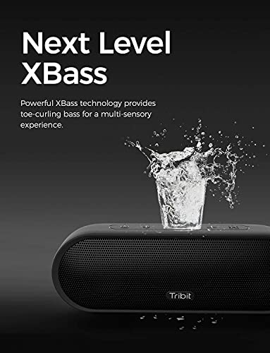 Tribit Upgraded Bluetooth Speaker MaxSound Plus 24W Portable Wireless Speakers with Bluetooth 5.0,Type C,Exceptional XBass,Audiobook EQ,IPX7 Waterproof,20-Hour Playtime,100ft Bluetooth Range