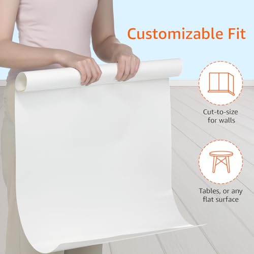 Image of Amazon Basics Dry Erase Writing Surface | Whiteboard Sticker | Super Sticky, Removes Without Residue | for Professionals & Work from Home | 3ft x 2ft, White