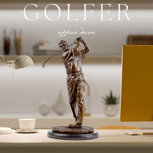 Estatua de Hombre Golfista de Bronce 14.6 pulgadas miniatura 3