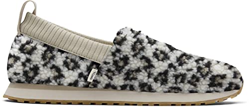 TOMS - Womens Alpargata Resident Slipper, Size: 9.5 B(M) US, Color: Egret Snow Leo Flece