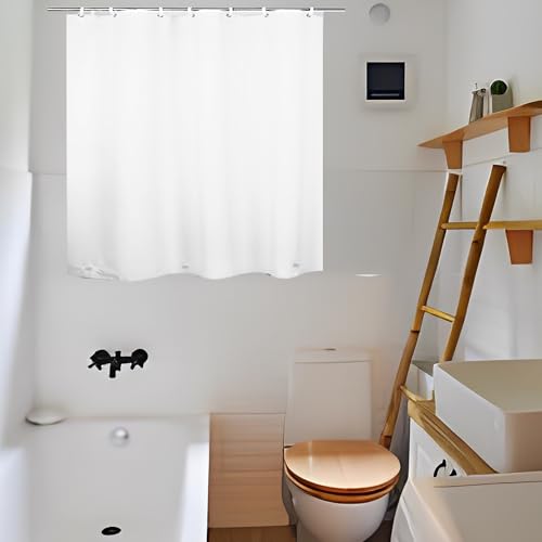 ABSENK Cortina de Ducha Impermeable para Ventana Interior, 40 x 36 Pulgadas, Cortina de plástico Resistente al Agua, Vinilo Resistente con Ganchos, Blanco, 40 x 36 Pulgadas