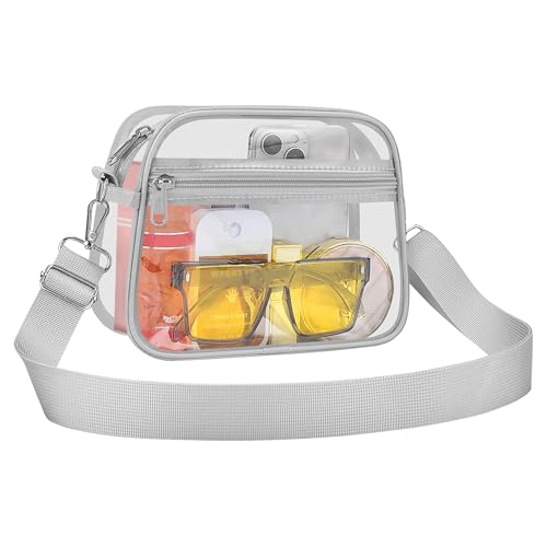 Image of Clear Bag for Stadium Events Clear Sports Fan Handbags Purses with Adjustbale Strap for Concerts Festivals Game Day