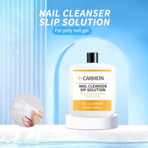 Image of Poly Gel Slip Solution & Nail Cleaner - Professional Polyester Nail Gel Surface Cleaner for Nail Care (3pcs)40ml /1.35 fl oz