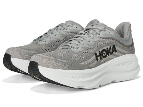 HOKA Bondi 9 baskets grises homme pour la marche urbaine active en 11 X-Wide