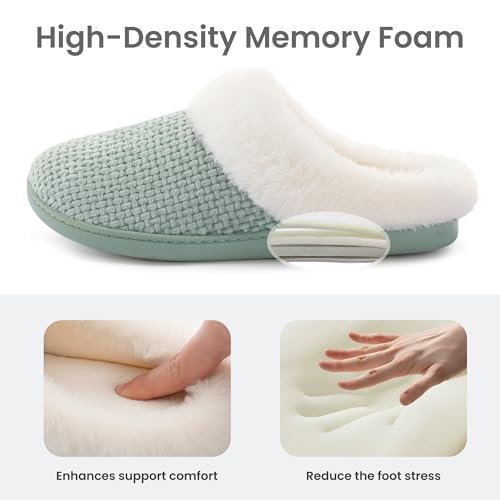 Image of ULTRAIDEAS Women's Breathable House Slippers with Memory Foam, Lightweight Cotton Blend Lining, Indoor Outdoor Slip On Design, Non Slip Rubber Sole for Bedroom, Machine Washable