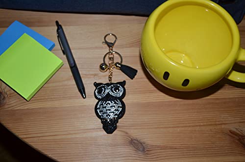 Popfizzy Rhinestone Owl Keychain For Women, Girl’s Backpack Key Fob, Bling Purse Charm For Handbags, Crystal Bag Charms #TOP4
