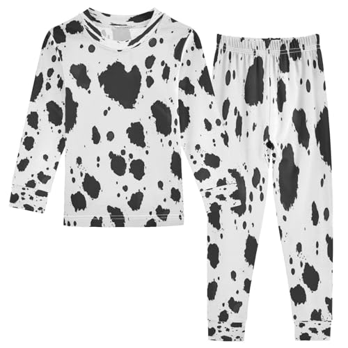 Pajama Sets Long Sleeve Country Cow Animal Pattern Soft Comfy Sleepwear 2 Piece PJS 3-8T