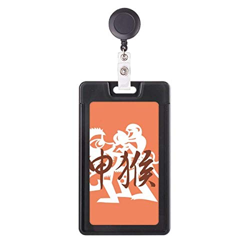 Enrouleur rétractable pour badge rigide motif Singe Chine Zodiac porte-carte d'accès