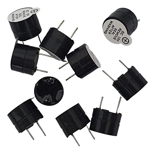 Buzzer 12V Sirene Sonalarme Ativo Bip Contínuo PCI 12mm para Arduino - Kit 10 Peças
