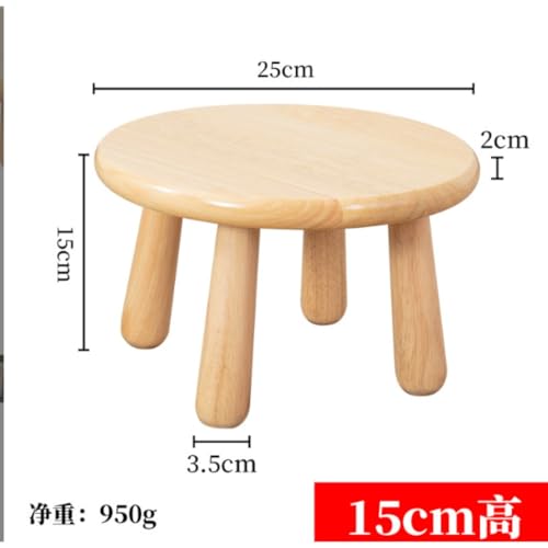 Senselife 実木丸スツール 木製 小型 軽量 モダンシンプルデザイン 家庭用 子ども用 椅子 玄関・リビング・寝室に適用 (高さ15cm) [2]