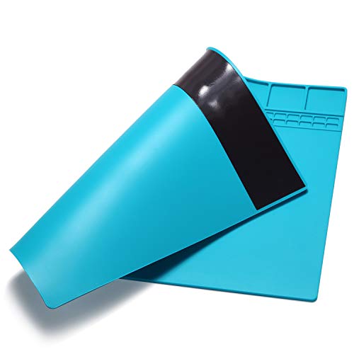 Mat Repair Heat Resistant 932°Soldering Mat Silicone Work Mat For Repairing Electronics Mat Workbench Pad Board for Soldering for Repairing Work,BGA Repair Station (Dark Blue)