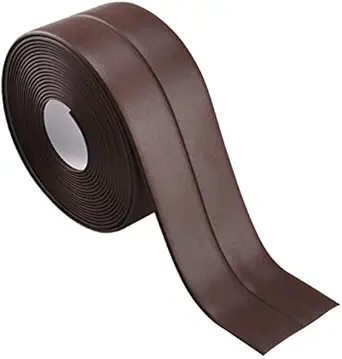 Volo Wall Sealing Strip,Waterproof Self-Adhesive Kitchen Caulk Tape Bathroom Basin Edge Decorative Trim, Waterproof Bathroom Chamber Pot Gap Corner Line Sticker.(Color: Brown)