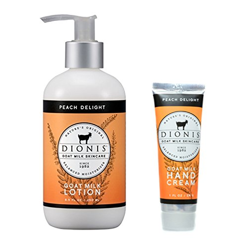 Dionis Goat Milk Body Lotion and Hand Cream 2 Piece Gift Set - Peach Delight